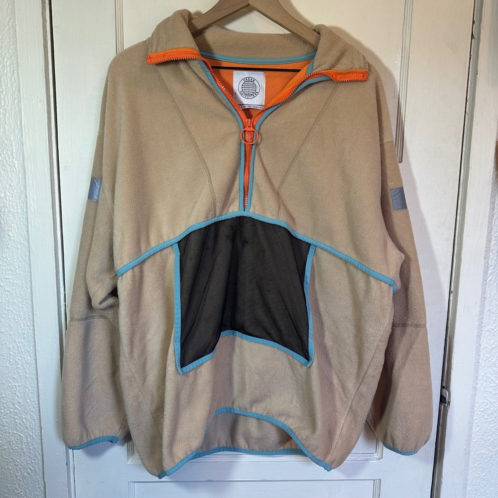 Urban Outfitters Fleece Pullover Tan Orange Blue XS/S